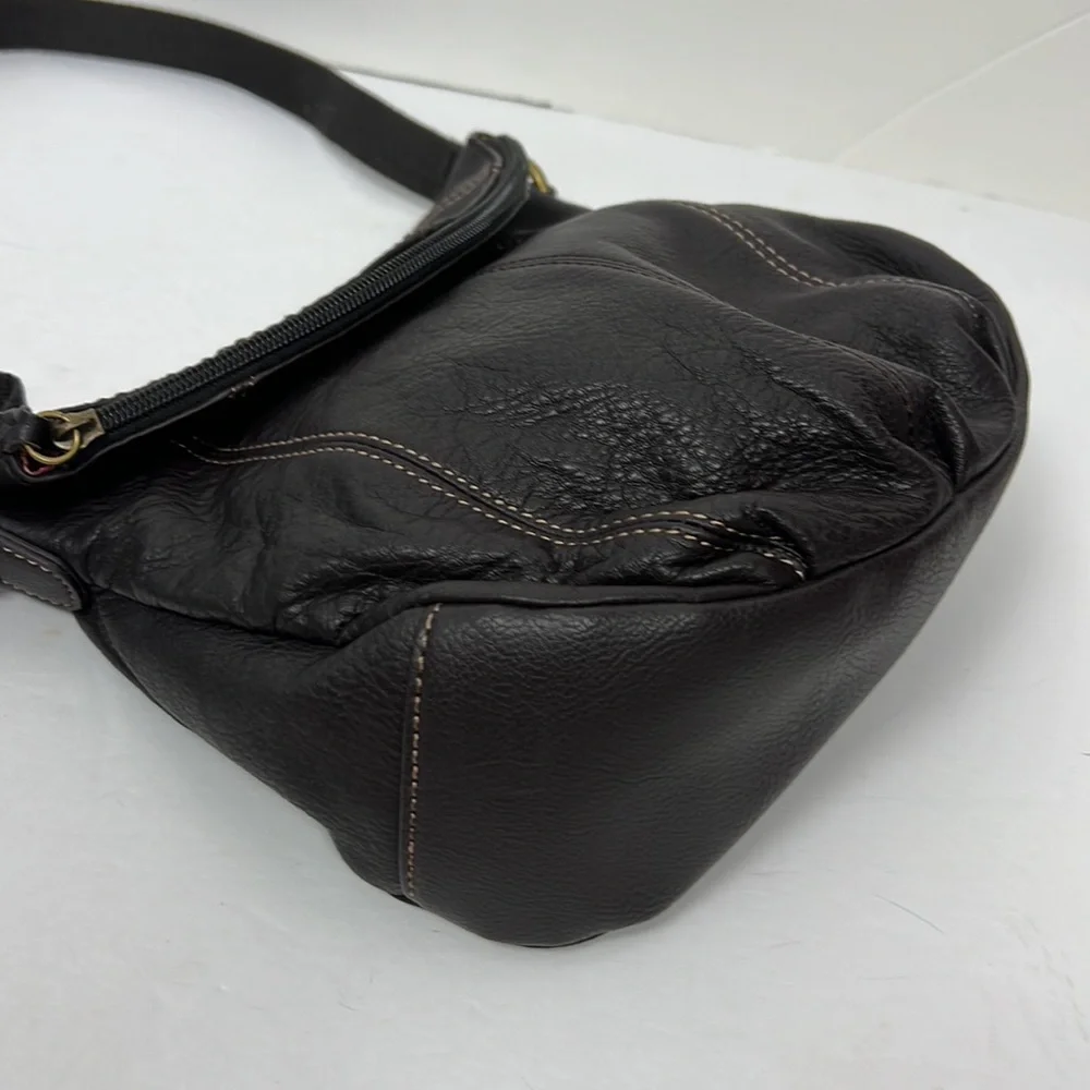 The Sak Leather Crossbody Satchel Boho Bohemian Purse Bag‎ Zip Brown Deena Flap
